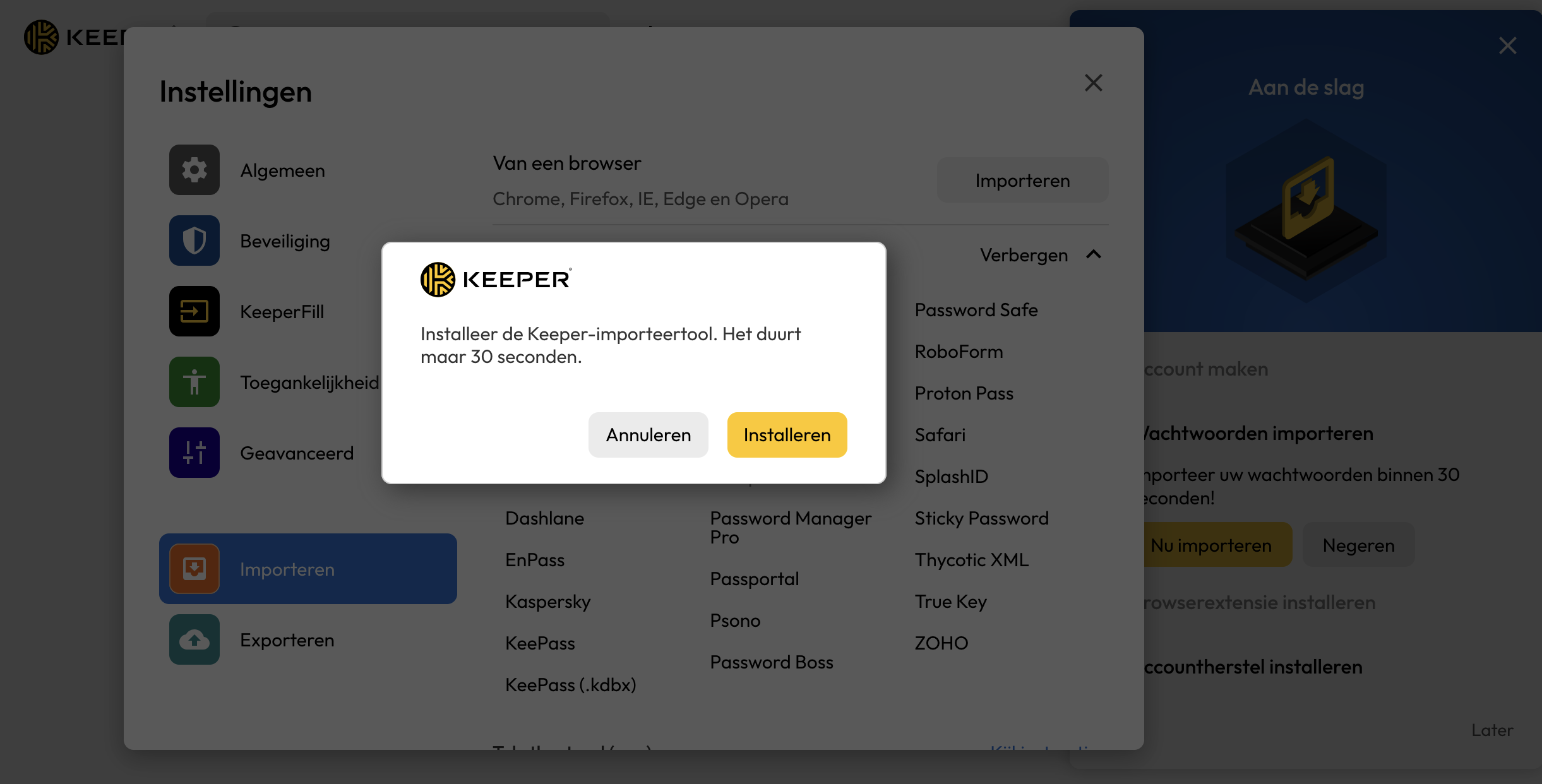 keeper review importeren