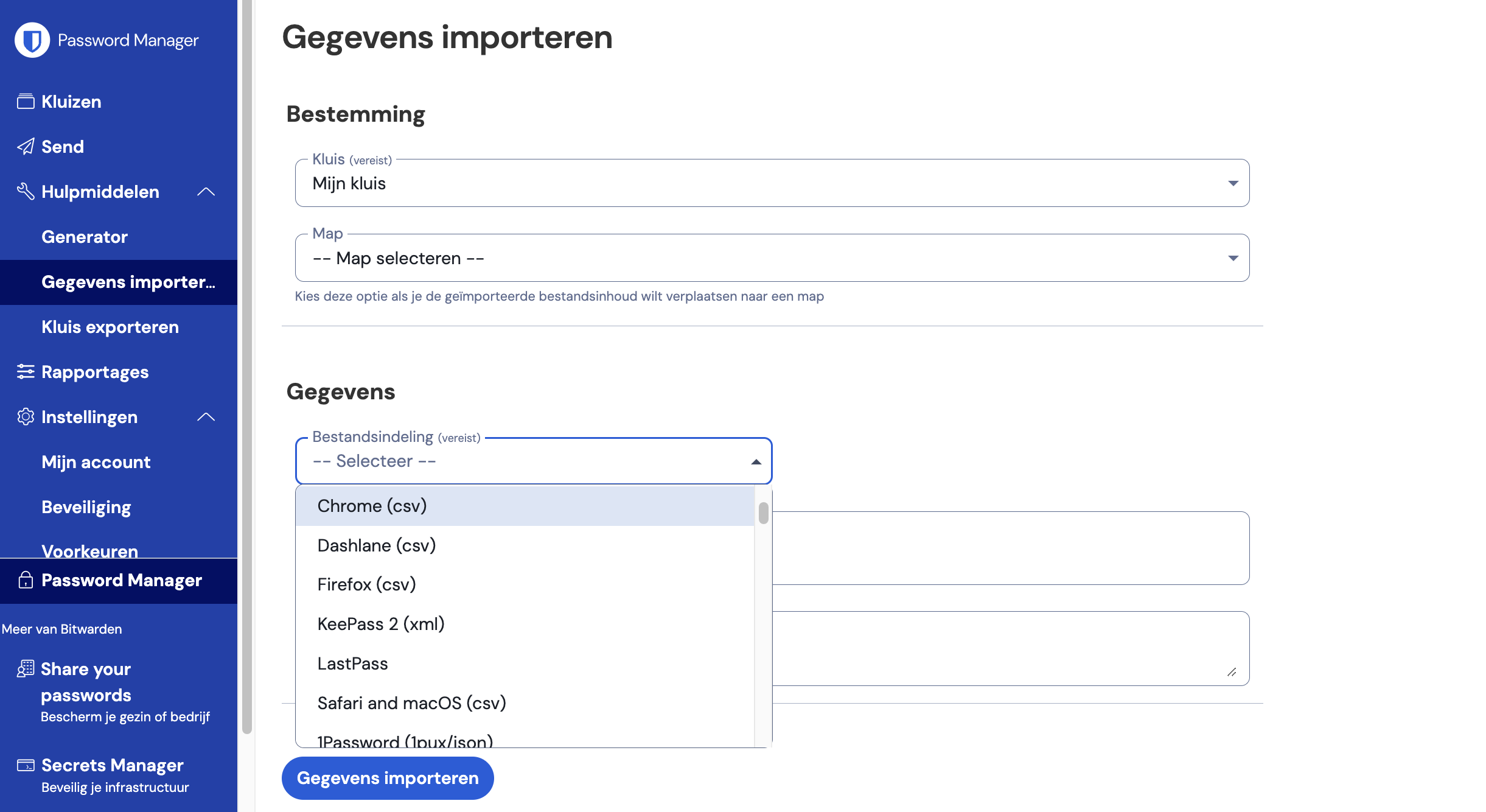 bitwarden review importeren